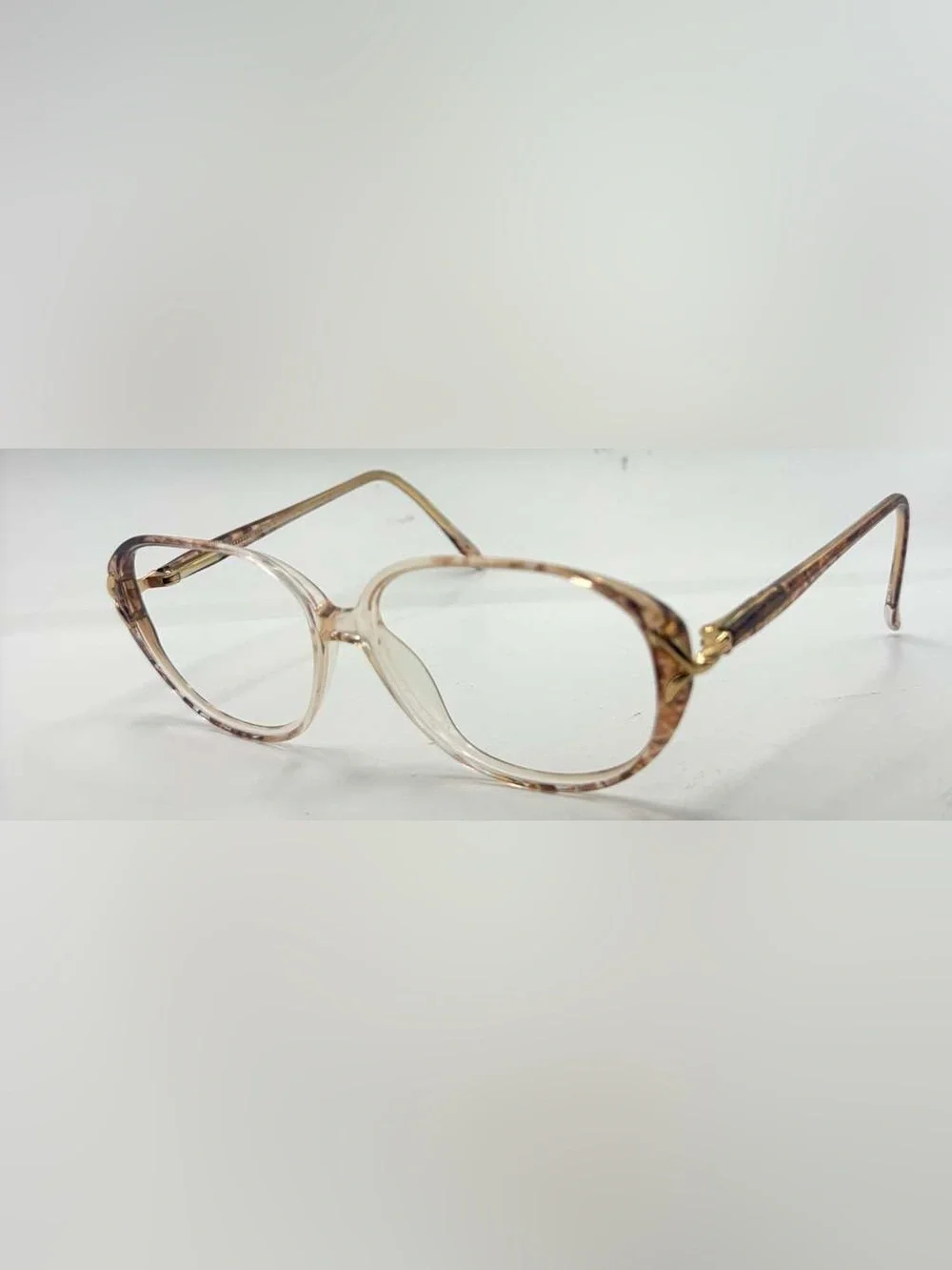 Blue Ribbon For Marchon BR16 Brown Translucent Oval Sunglasses Frames Only